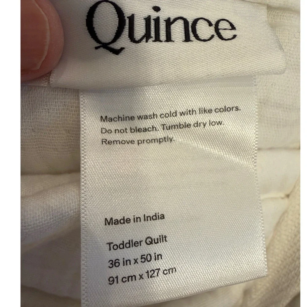 NEW Quince Organic Cotton Gauze Toddler Quilt Blanket White Nursery Kids Bedding